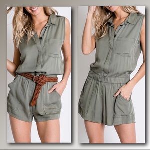 UTILITY SHIRT STYLE ROMPER